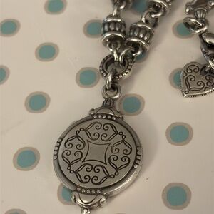 Brighton silver pendant necklace. Reversible. Adjustable.